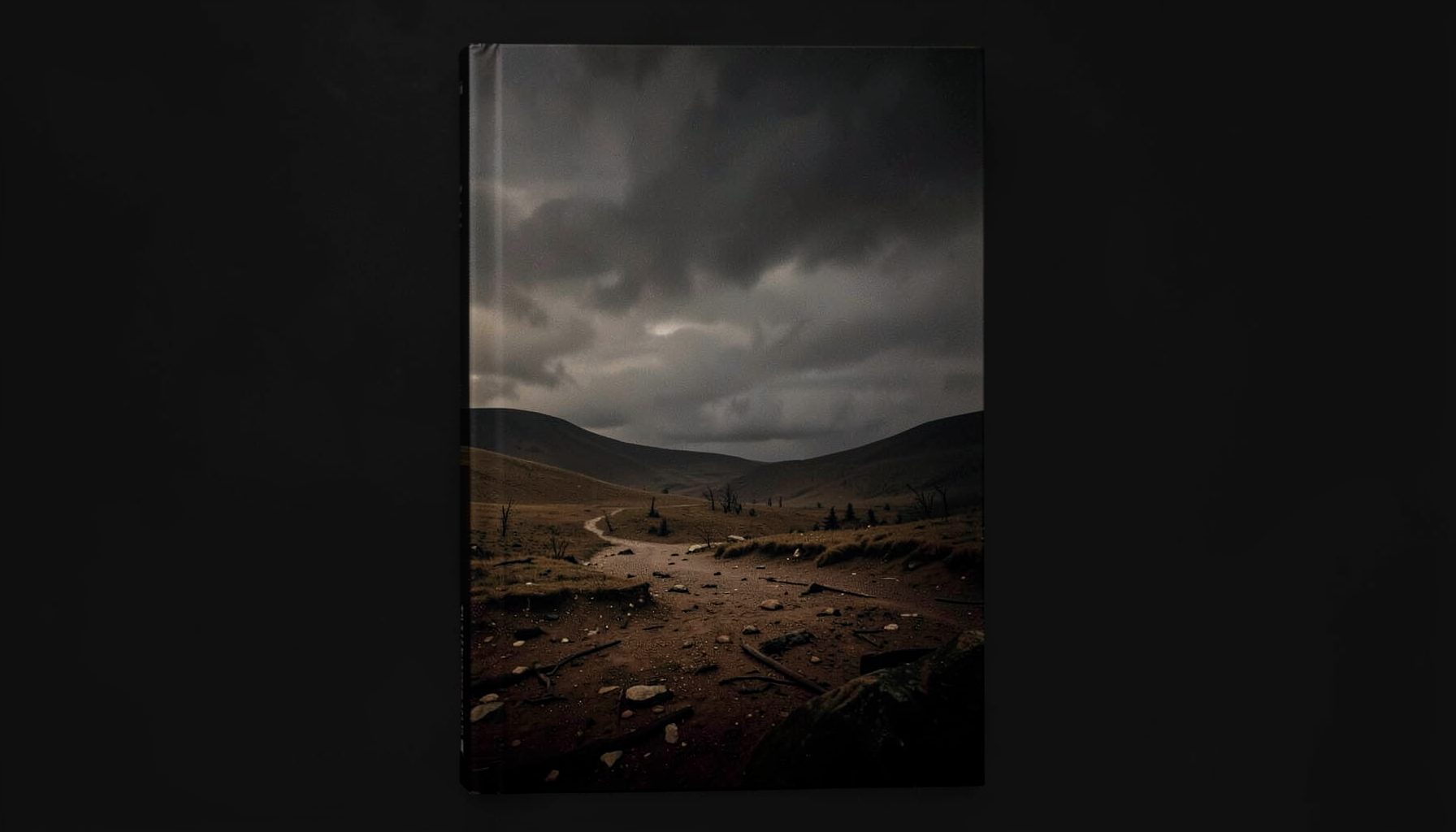 A dark, moody book cover with a desolate landscape and muted earth tones, suggesting a post-apocalyptic survival story